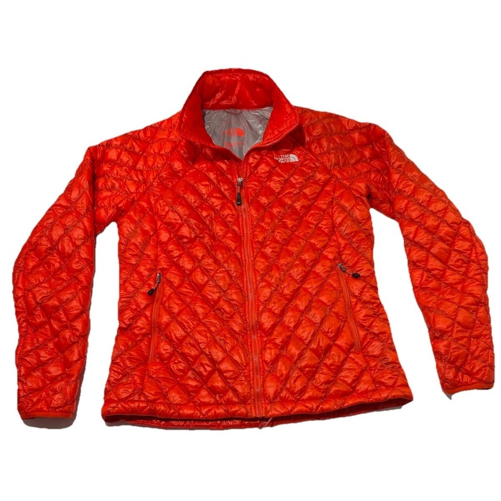 The North Face Thermoball Strong BoldOrange Puffer Jacket Womens Medium Full Zip